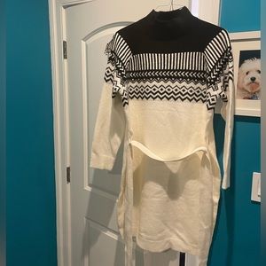 White and black sweater dress - brand new